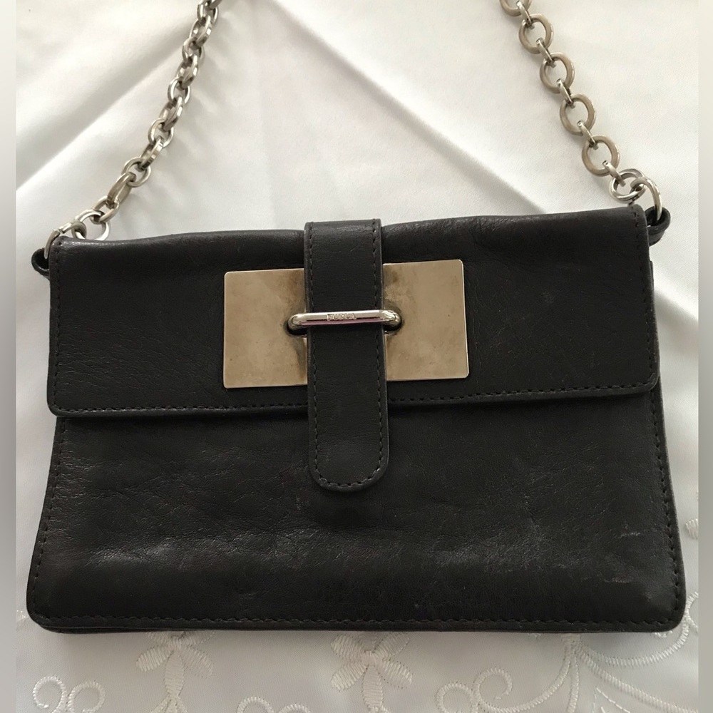 Furla  vintage leather mini bag w/ chain - Picture 2 of 12